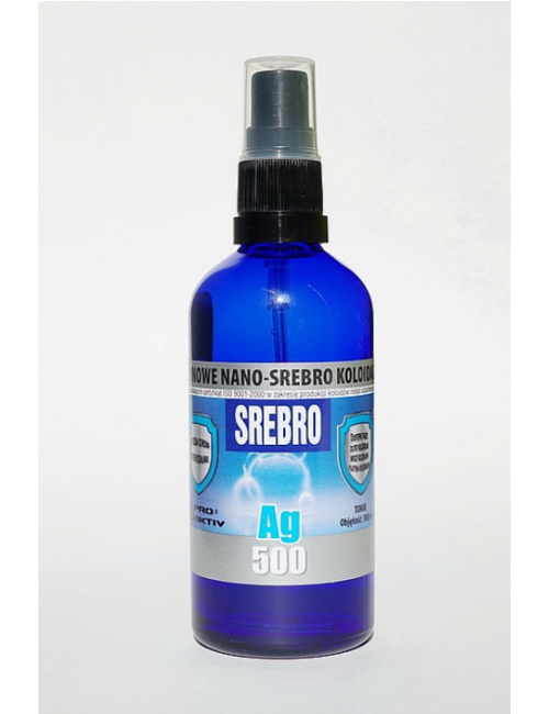 Srebro koloidalne niejonowane spray Ag 500 100ml 50ppm ProActiv