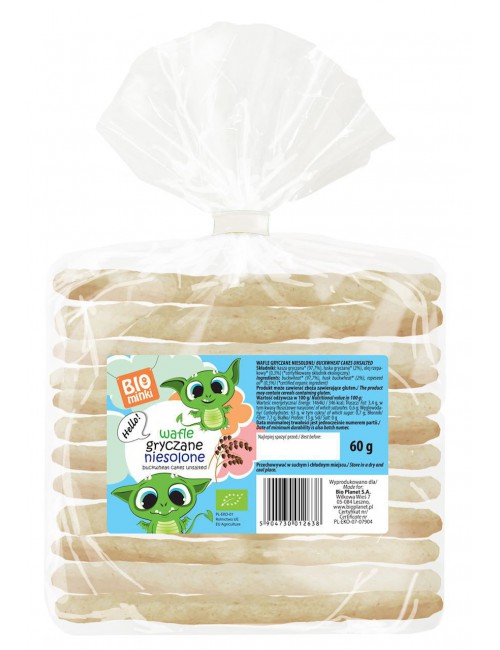 Wafle gryczane niesolone EKO 60g Biominki