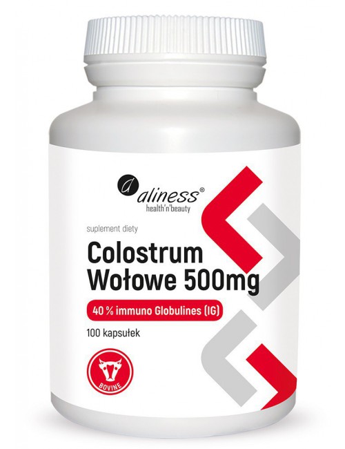 Kolostrum wołowe (bioaktywna siara bydlęca) 500mg 100kaps Aliness