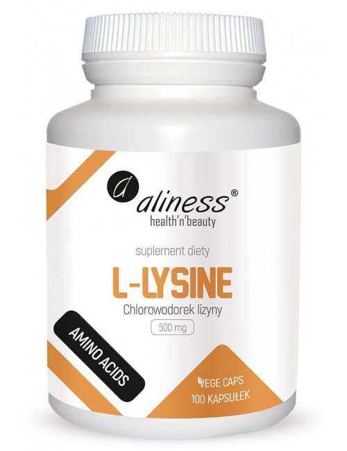 Lizyna (L-Lysine) chlorowodorek lizyny 500mg 100kaps Aliness