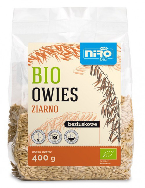 Owies ziarno bezłuskowe BIO 400g Niro