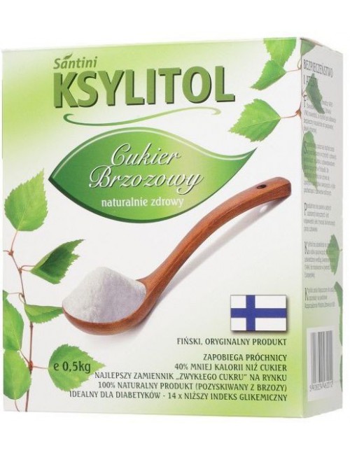 Ksylitol (cukier brzozowy, indeks glikemiczny 8) 500g Santini