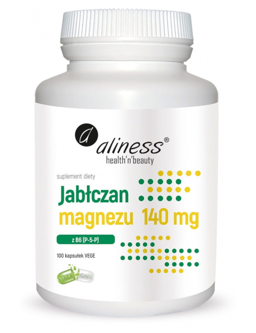 Magnez Jabłczan 140mg z B6 100kaps Aliness