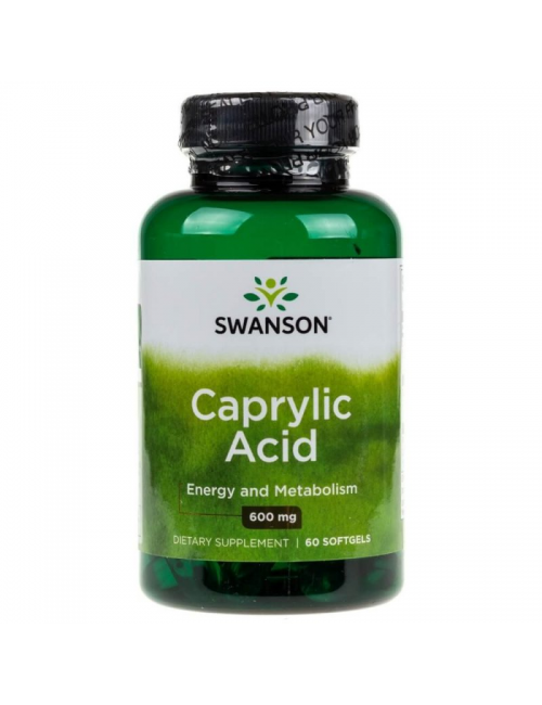 Kwas kaprylowy (Caprylic Acid) 600mg 60kaps Swanson