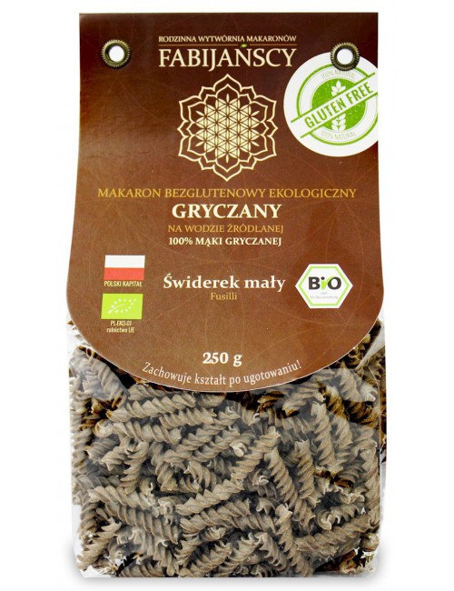 Makaron gryczany świderki Fusilli bez glutenu BIO 250g Fabijańscy