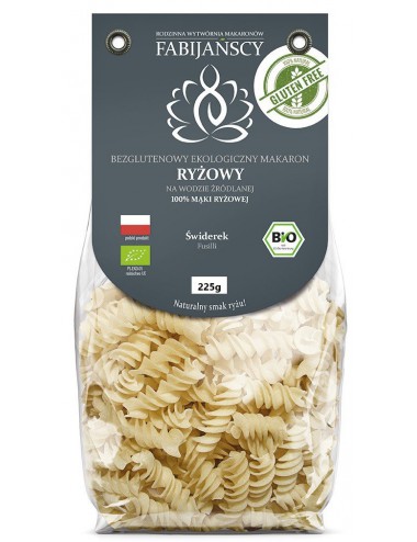 Makaron z ryżu białego świderki Fusilli bez glutenu BIO 225g Fabijańscy