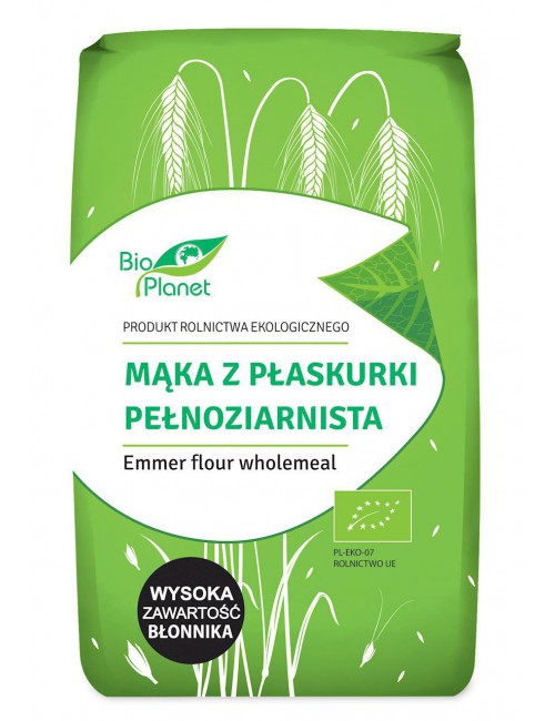 Mąka z płaskurki pełnoziarnista EKO 500g Bio Planet