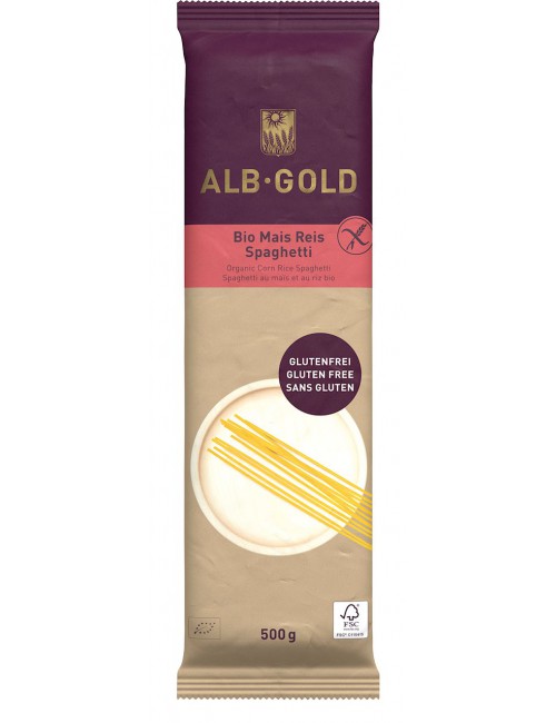 MAKARON (KUKURYDZIANO - RYŻOWY) SPAGHETTI BEZGLUTENOWY BIO 500 g - ALB GOLD