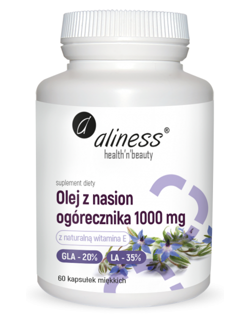 Olej z nasion ogórecznika 20% GLA  35%LA 1000mg 60kaps Aliness