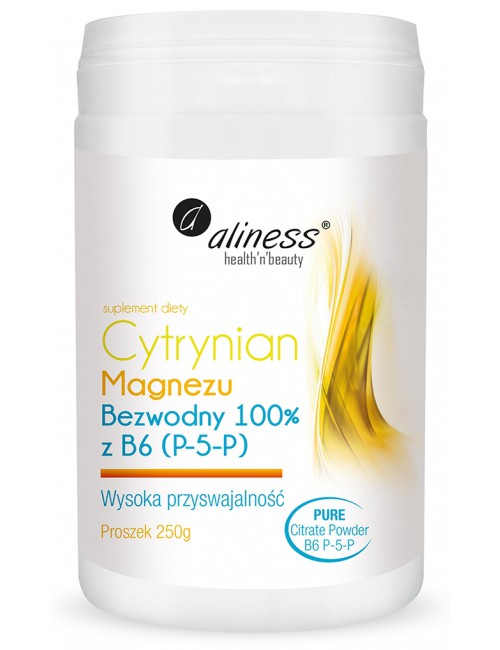 Magnez Cytrynian bezwodny z B6 250g Aliness