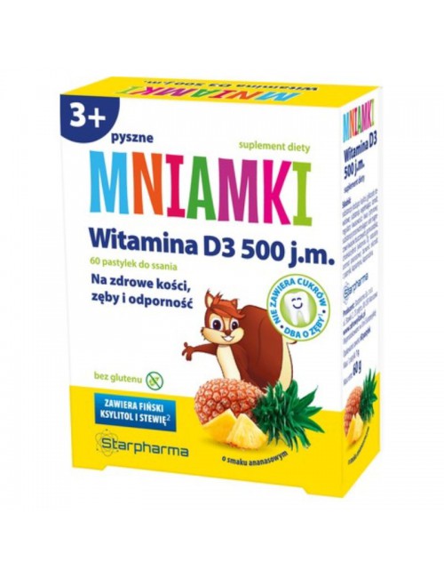 Mniamki Witamina D3 500 60 pastylek 