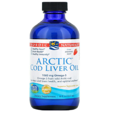 Arctic cod liver oil (tran z dorsza) 1060mg truskawka 237ml Nordic Naturals