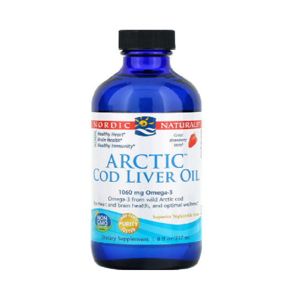 Arctic cod liver oil (tran z dorsza) 1060mg truskawka 237ml Nordic Naturals