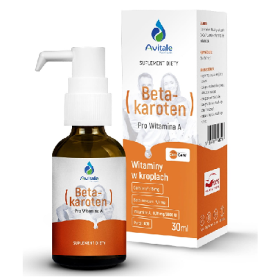 Beta Karoten Naturalny (prowitamina A) krople 4,5mg 30ml Avitale