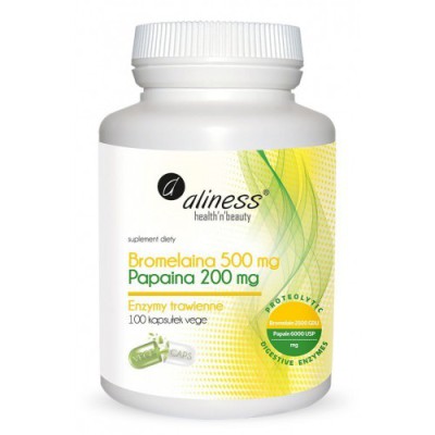 Bromelaina 500 mg/Papaina 200mg 100kaps Aliness