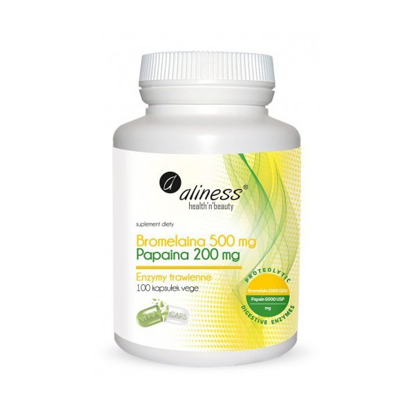 Bromelaina 500 mg/Papaina 200mg 100kaps Aliness