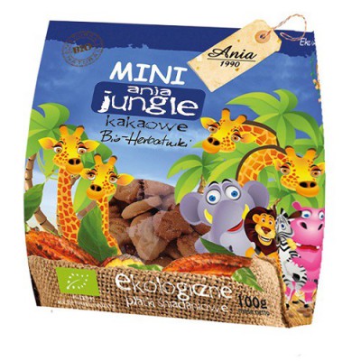 Ciasteczka kakaowe Mini Zoo BIO 100g BioAnia