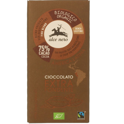 CZEKOLADA GORZKA 75 % FAIR TRADE BEZGLUTENOWA BIO 100 g - ALCE NERO