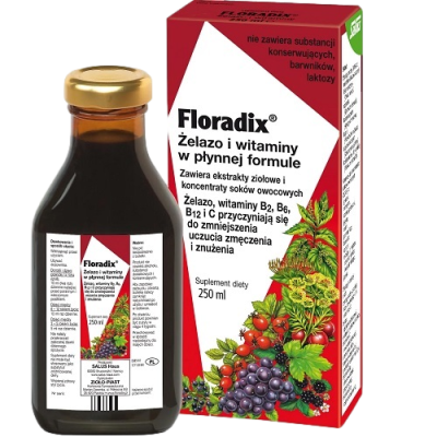 Floravital żelazo i witaminy bez glutenu 250ml Floradix