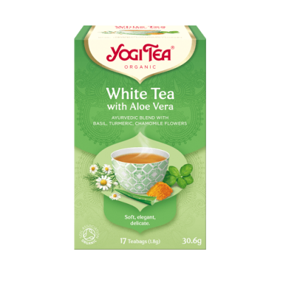 HERBATA BIAŁA Z ALOESEM (WHITE TEA WITH ALOE VERA) BIO (17 x 1,8 g) 30,6 g - YOGI TEA