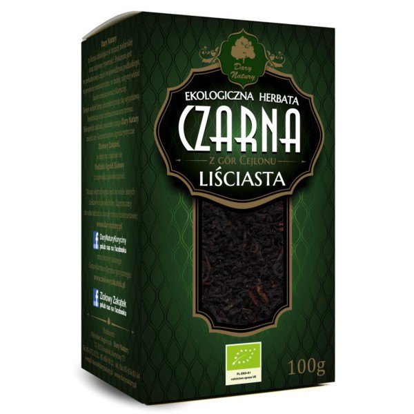 Herbata czarna liściasta z Cejlonu 100g Dary Natury