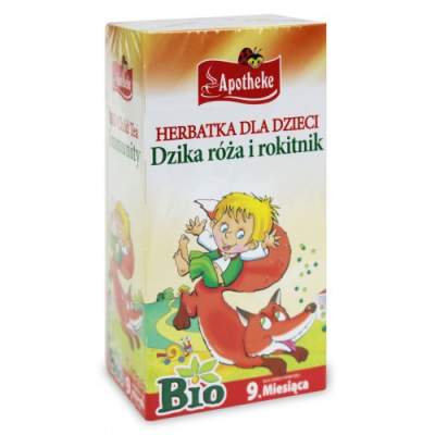 Herbatka dla dzieci dzika róża i rokitnik BIO (20x1,5g) Apotheke