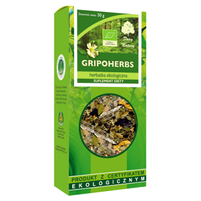 Herbatka Gripoherbs na grypę EKO 50g Dary Natury