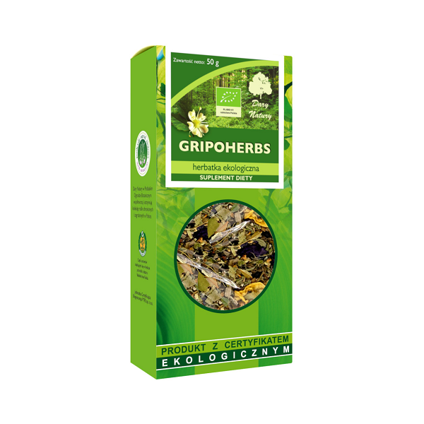 Herbatka Gripoherbs na grypę EKO 50g Dary Natury