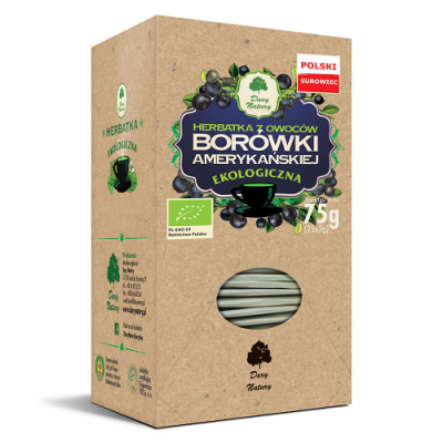 Herbatka z owoców borówki amerykańskiej EKO (25x3g) Dary Natury