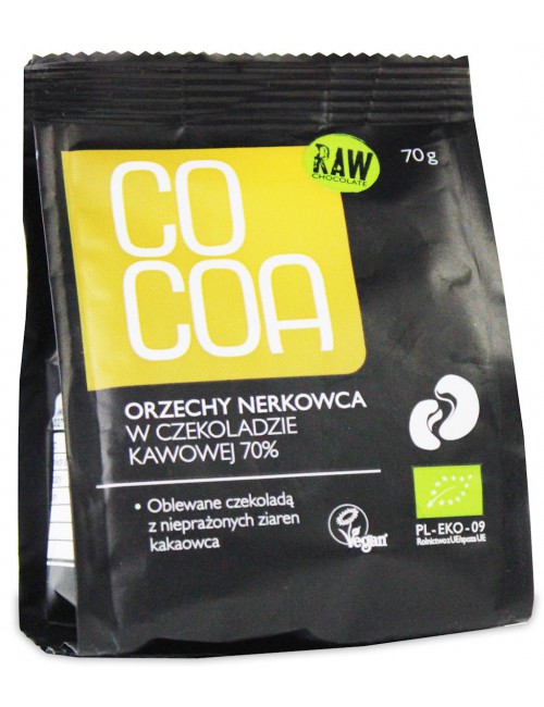 ORZECHY NERKOWCA W CZEKOLADZIE KAWOWEJ BIO 70 g - COCOA