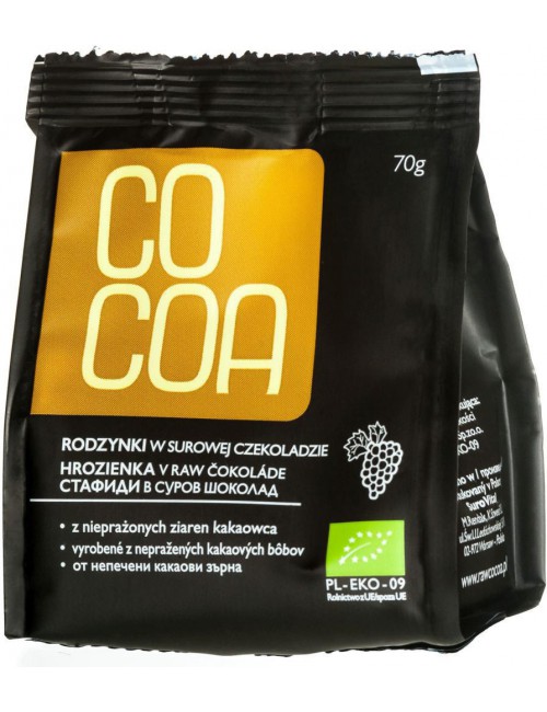 RODZYNKI W SUROWEJ CZEKOLADZIE BIO 70 g - COCOA