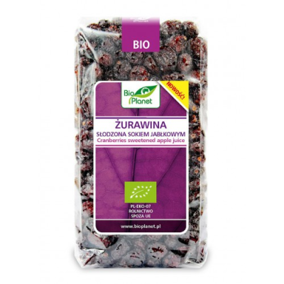 Żurawina suszona słodzona sokiem jabłkowym BIO 400g Bio Planet