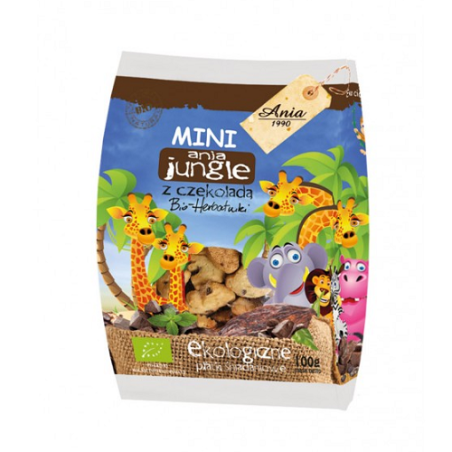 Ciasteczka z czekoladą Mini Zoo BIO 100g BioAnia