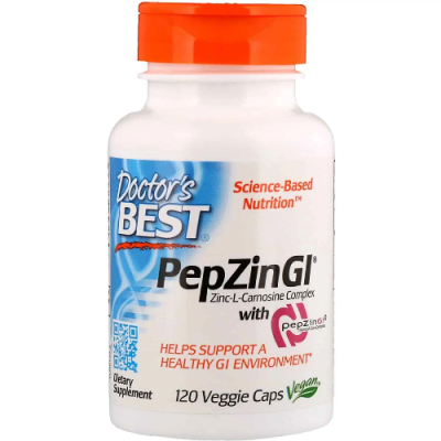 DOCTOR'S BEST PepZin GI (Cynk i L-Karnozyna - Wsparcie Trawienia) 120 kapsułek wegetariańskich