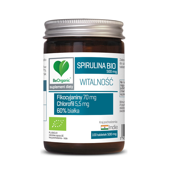 SPIRULINA BIO 500 mg x 100 tabletek BeOrganic