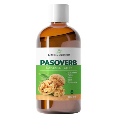 PASOVERB Krople Ziołowe Orzech Włoski Dynia Piołun Odrobaczanie 100ml