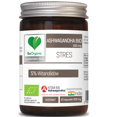 Ashwaganda 200mg x 50kapsułek BeOrganic