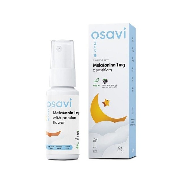 Melatonina 1mg z passiflorą czarna porzeczka spray doustny 25ml Osavi