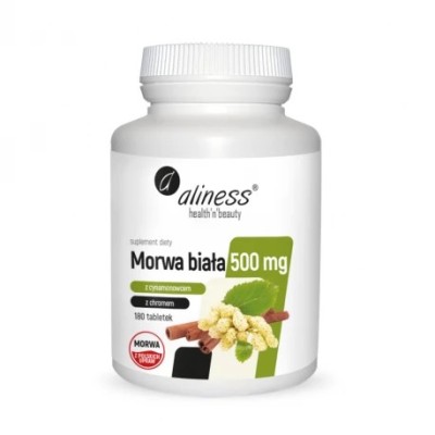 Medica Morwa Biała z cynamonowcem i chromem 500mg 180tabl Aliness Medica Morwa Biała z cynamonowcem i chromem 500mg 180tabl Aliness