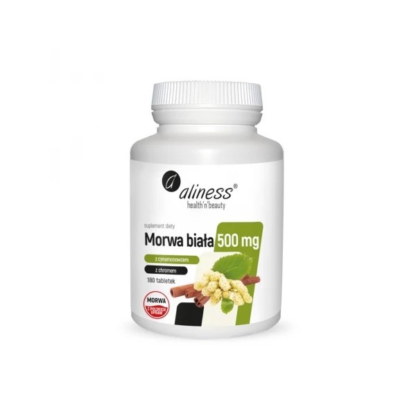 Medica Morwa Biała z cynamonowcem i chromem 500mg 180tabl Aliness