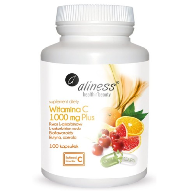 Witamina C 1000mg PLUS bioflawonoidy, rutyna, acerola 100kaps Aliness Witamina C 1000mg PLUS bioflawonoidy, rutyna, acerola 100kaps Aliness