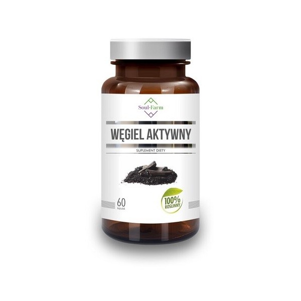 Węgiel aktywny 180mg 60kaps Soul Farm