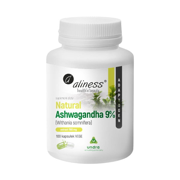 Ashwagandha naturalna 560mg 9% 100kaps Aliness