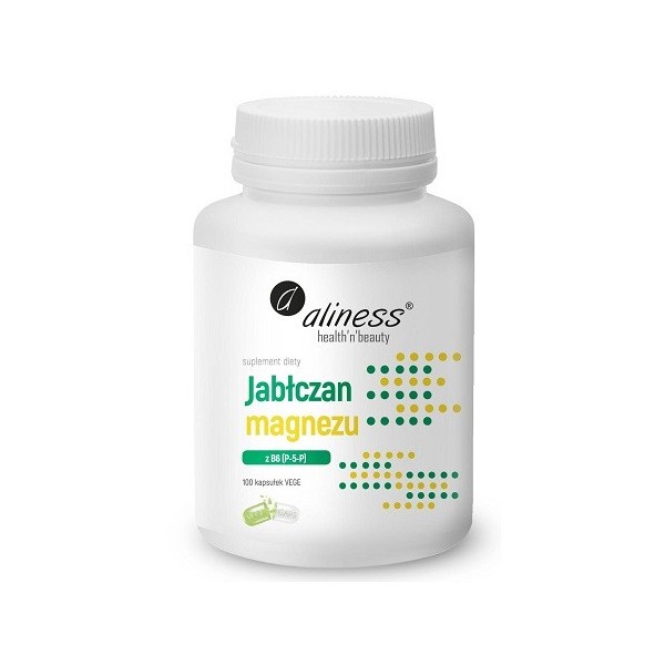 Magnez Jabłczan 100mg z B6 100kaps Aliness