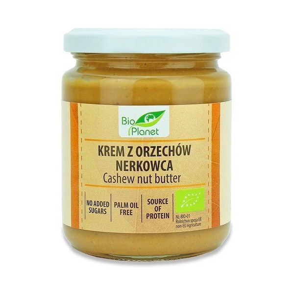 KREM Z PRAŻONYCH ORZECHÓW NERKOWCA BIO 250 g - BIO PLANET