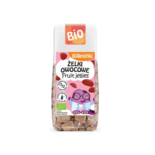 ŻELKI OWOCOWE BEZ ŻELATYNY BEZGLUTENOWE BIO 75 g - BIOMINKI