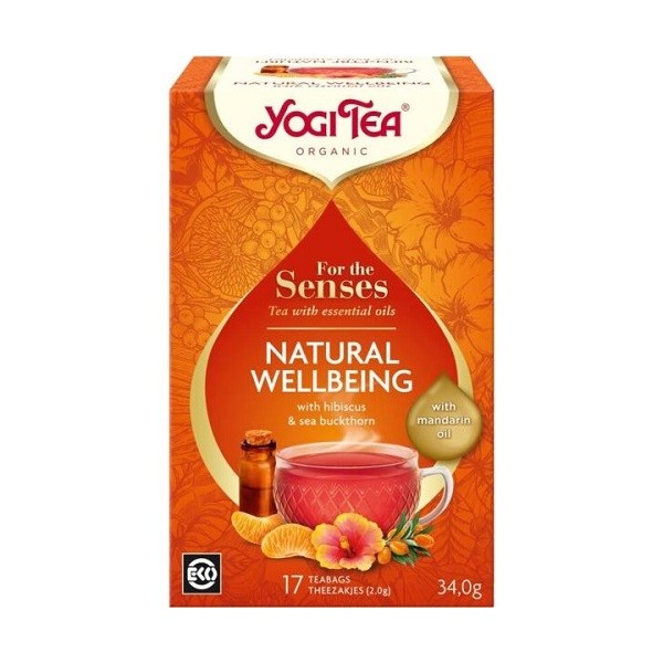 HERBATKA DLA ZMYSŁÓW NA DOBRE SAMOPOCZUCIE Z OLEJKIEM Z MANDARYNKI BIO (17 x 2 g) 34 g - YOGI TEA