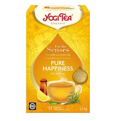 HERBATKA DLA ZMYSŁÓW SZCZĘŚCIE Z ZIELONĄ HERBATĄ I OLEJKAMI ETERYCZNYMI BIO (17 x 2,2 g) 37,4 g - YOGI TEA HERBATKA DLA ZMYSŁÓW SZCZĘŚCIE Z ZIELONĄ HERBATĄ I OLEJKAMI ETERYCZNYMI BIO (17 x 2,2 g) 37,4 g - YOGI TEA