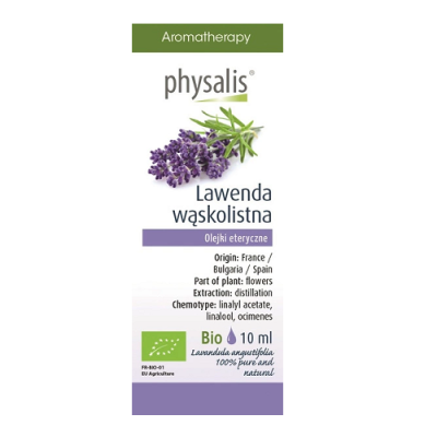 OLEJEK ETERYCZNY LAWENDA WĄSKOLISTNA BIO 10 ml - PHYSALIS OLEJEK ETERYCZNY LAWENDA WĄSKOLISTNA BIO 10 ml - PHYSALIS