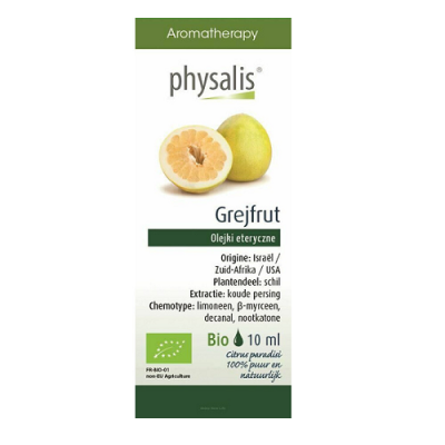 Olejek eteryczny grejpfrut BIO 10ml PHYSALIS Olejek eteryczny grejpfrut BIO 10ml PHYSALIS